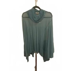 NEW PETIT POIS BY VIVIANA G women's loose poncho with big collar & front pockets